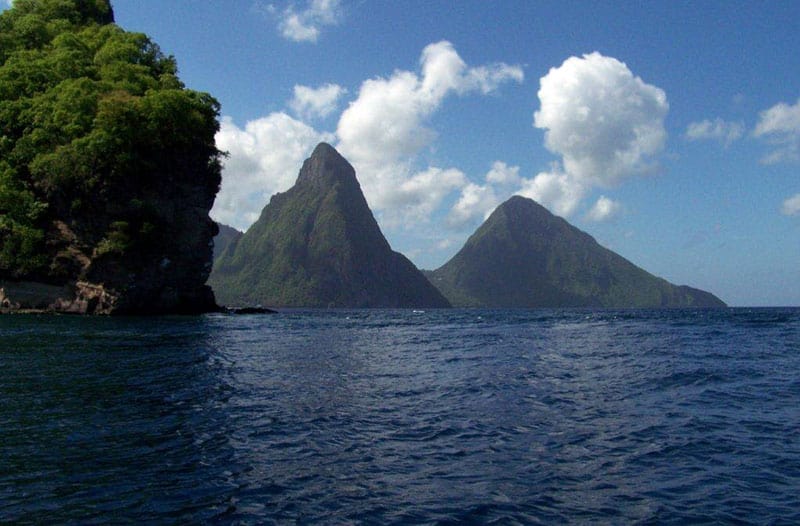 Pitons from the Sea, Spencer Ambrose Tours, St. Lucia