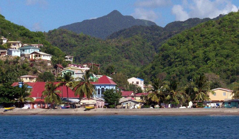 Fishing Village of Canaries. Spencer Ambrose Tours speedboat tour, St. Lucia